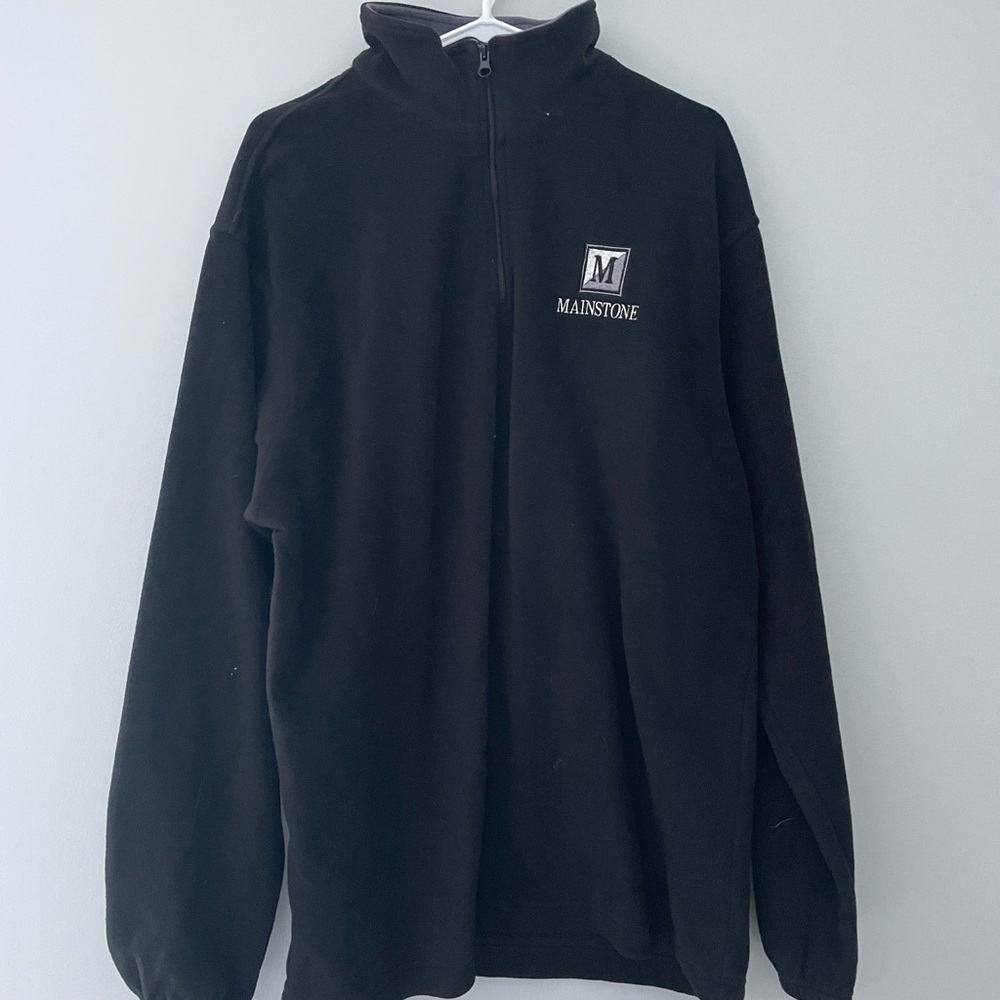 Ross Sportswear Black Zip Up Fleece Sweater